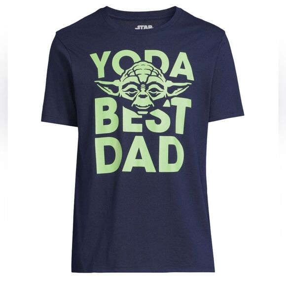 New Star Wars Yoda Best Dad Father Day Men's Graphic T-Shirt, Blue - Picture 1 of 8
